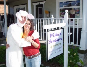 Wishes Boutique owner Boni Wish with her son the Easter Bunny. Who knew?