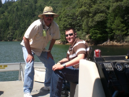 A couple of deck hands, Cory and his father Wayne.