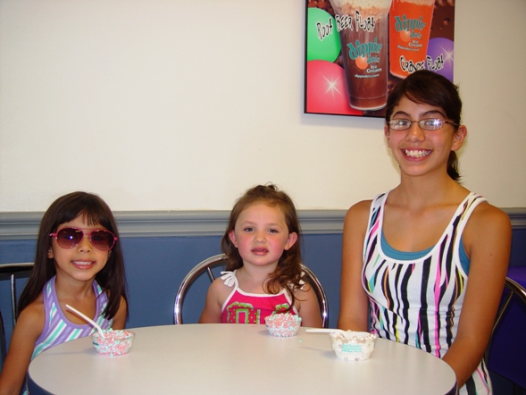 From left, sisters, Marissa, Daniella and Araceli look pretty cool while enjoying some delicious Dippin' Dots 