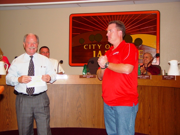 Little League President Jim Smith was recognized for his leadership and support.