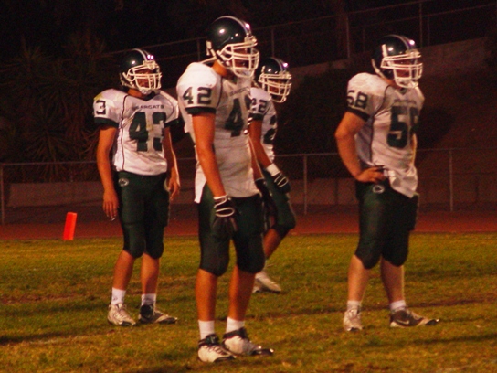 Bonita's defense, led up the middle from left, Nick Pichotta, Daniel Harriman, Derrick McCanless and Tyler Cortez, got the back for the offense for the final winning drive. 