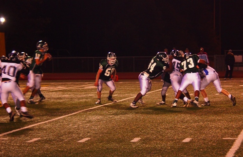 Outstanding offensive line buys time for Pendleton to throw downfield.