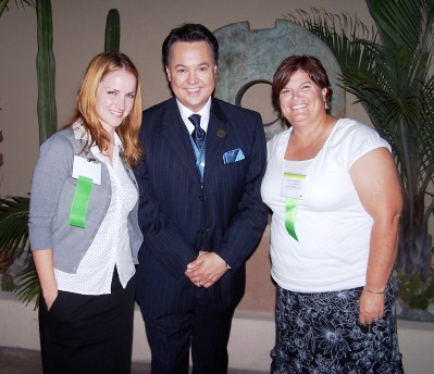 ABC Entertainment Reporter George Pennacchio with Ramona teachers and grant winners, xx, on left, and Margaret Rasmussen.