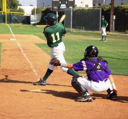 Pitcher Nick Amrhein helped Damien with his legs by keeping out out a double play.