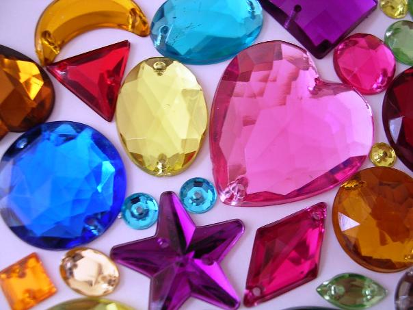 Each gemstone is colored in legend and history.