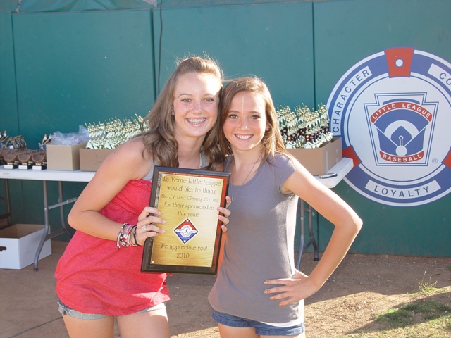 One of La Verne Little League's many great sponsors: The JV Land Clearning Company.