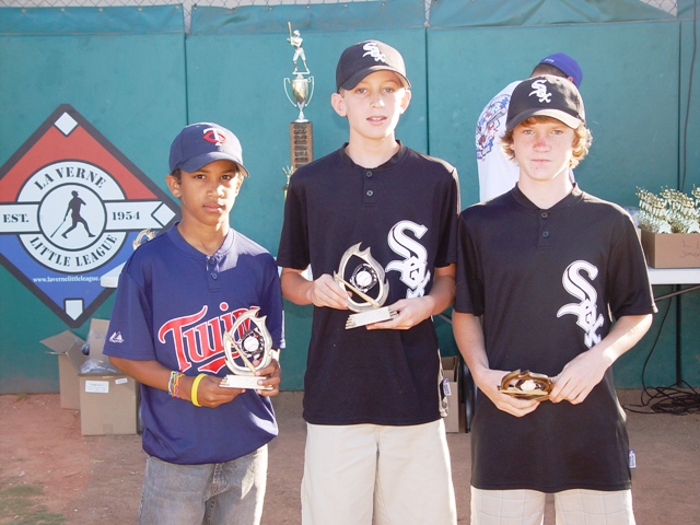 Majors Runner the Bases Winners: 1. Cameron Muyres, White Sox (right); 2. Nick Lodolo, White Sox; 3. Xavier Wilson, Twins.