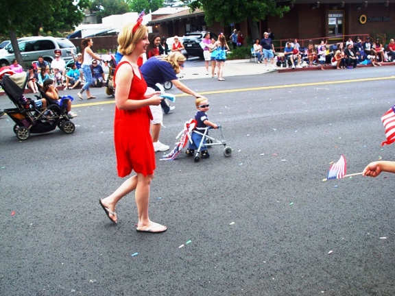 Taking a stroll in the parade.