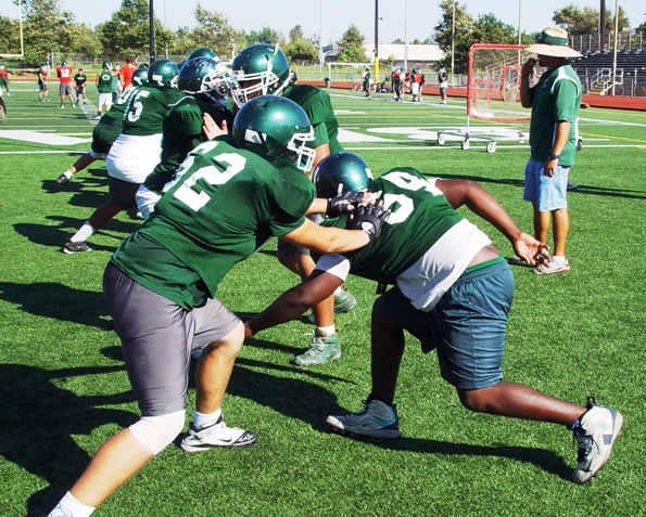 Bonita football is all about the business of blocking and tackling.