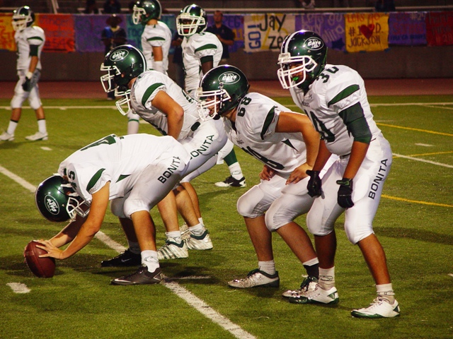 Bonita's offensive line provided great protection for quarterback Greg Spathias and punter K.C. Huth.