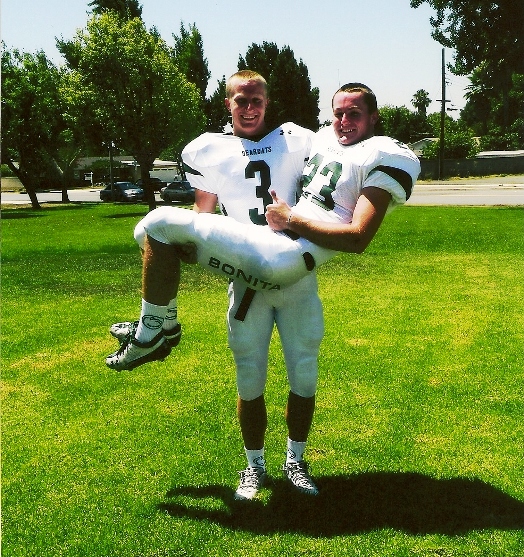 Casey Horine, No. 3, and his brother Garrett, No. 23, are expected to give Bonita a big lift tonight against San Dimas.
