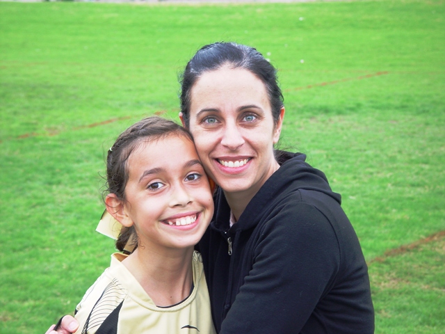 Tatiana Lopez, who scored the Golden Champions' last goal, and her mom.