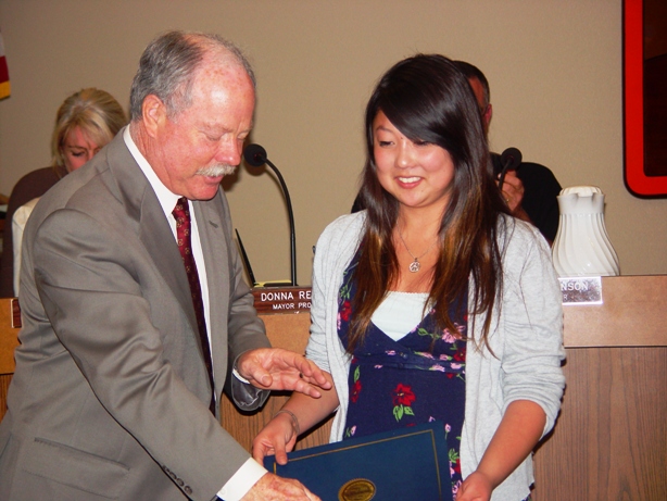 Lindsey Kunisaki was honored for her extraordinary accomplishment to build a teen center within the La Verne Community Center while also being a top student and band member at Bonita High School.