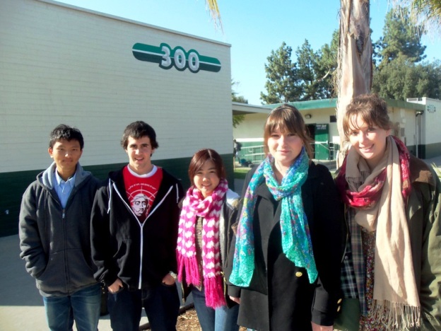 Representing an international point of view, from left, Henry from China, Ruben from Spain, Clara from China, Chloe' from France and Fe' from Germany. 