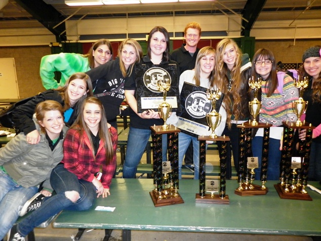 Some of the singers bringing home the gold for Bonita and La Verne were, from left, Laura Pluth, Jami Newcomer,Elyse Smith, Laura Mueller, Rose Hart, Meaghan Henderson, Landon VanLeeuwen, Alyxe Barnes, Diana Wallace, Maggie Marshall, and Vicky Prieto