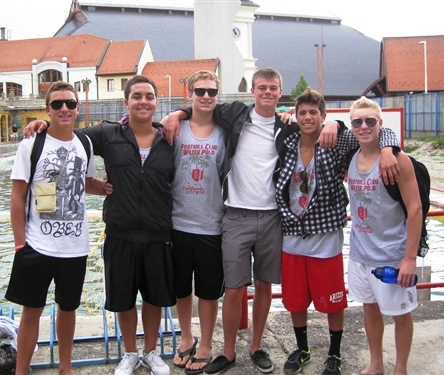 By land or by sea, Bonita loves to share its love of volleyball. Here several Bonita players pose for a photo in Hungary.