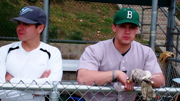 Brett Heslop's (right) brother, Tyler, plays catcher on the 2012 team.