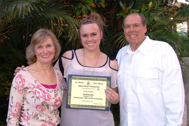 Danielle Lines with her proud parents.
