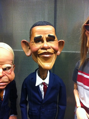 Land carved out the likeness of President Obama.